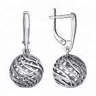 Серьги из серебра с алмазной гранью