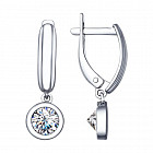 Серьги из серебра с фианитами