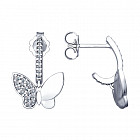 Серьги из серебра с фианитами