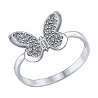 Кольцо из серебра с фианитами