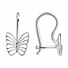 Серьги детские с белыми бабочками