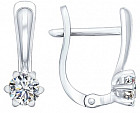 Серьги из серебра с фианитами Swarovski