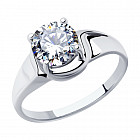 Кольцо из серебра с фианитами