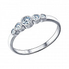 Кольцо «Зимние ягоды» из серебра с фианитами