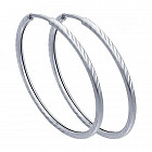 Серьги конго из серебра с алмазной гранью