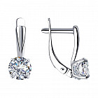 Серьги из серебра с фианитами