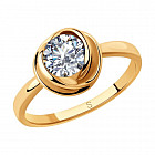 Кольцо из золочёного серебра с фианитом