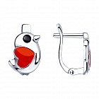 Серьги из серебра с эмалью