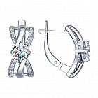 Серьги из серебра с фианитами