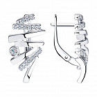 Серьги из серебра с фианитами