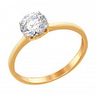 Кольцо из золочёного серебра со Swarovski Zirconia