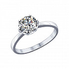 Кольцо из серебра с фианитом