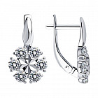 Серьги из серебра с фианитами