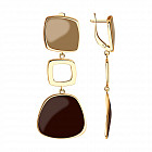 Серьги из золочёного серебра с эмалью