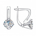 Серьги из серебра с фианитами