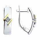 Серьги из золочёного серебра с бриллиантами