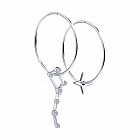 Серьги из серебра с фианитами