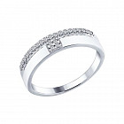 Кольцо из серебра с фианитами