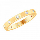 Кольцо из золочёного серебра с фианитами