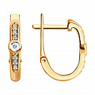 Серьги из серебра с бриллиантами и фианитами