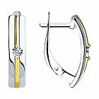 Серьги из серебра с бриллиантами