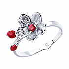 Кольцо из серебра с эмалью и фианитом