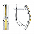 Серьги из серебра с бриллиантами