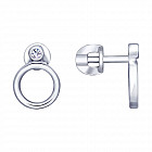 Серьги из серебра с фианитами