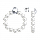 Серьги из серебра с синтетическим жемчугом