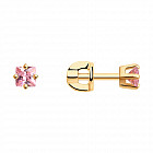 Серьги-пусеты из золочёного серебра с фианитами