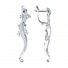 Серьги из серебра с фианитами