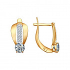 Серьги из золочёного серебра с фианитами