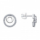 Серьги из серебра с фианитами