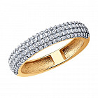 Кольцо из золочёного серебра с фианитами