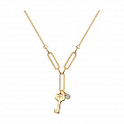 Колье из золочёного серебра с фианитом