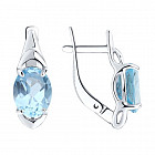 Серьги из серебра с топазами