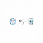 Серьги-пусеты из серебра с топазами