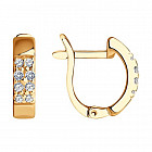 Серьги из золоченого серебра с фианитами