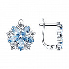 Серьги из серебра с фианитами