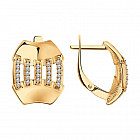 Серьги из золочёного серебра с фианитами