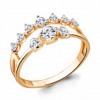 Кольцо из золочёного серебра с фианитами