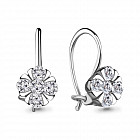 Серьги из серебра с фианитами