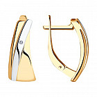 Серьги из золочёного серебра с бриллиантами