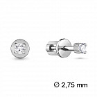 Серьги из серебра с фианитами