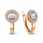 Серьги из золоченого серебра с фианитами