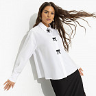 Рубашка женская с контрастным декором Стильный вайб (white)