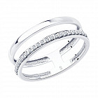 Кольцо из серебра с фианитами