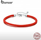 Браслет с серебром «Красная нить»