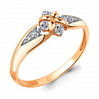 Кольцо из золочёного серебра с фианитами