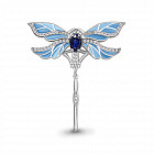 Серебра с наносапфиром, фианитами и эмалью